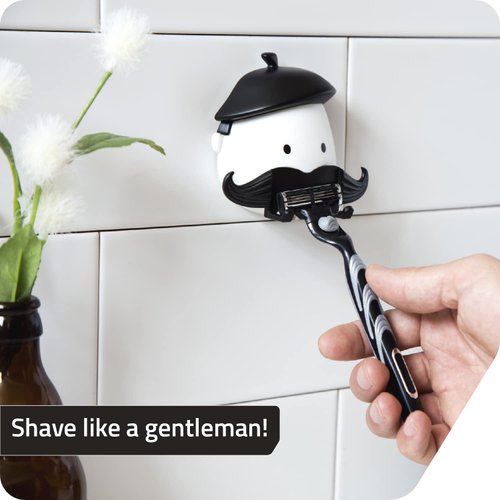 PELEG Design Mr. Razor – Razor Holder Suction Shaving Razor Holder for Shower Bathroom Bath Unique Gifts