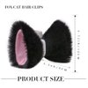 Haomye Cat Ears Hair Clips Fox Ear Barrettes Furry Hairpin Headpiece For Cosplay Christmas Holiday 2pcs (Black)