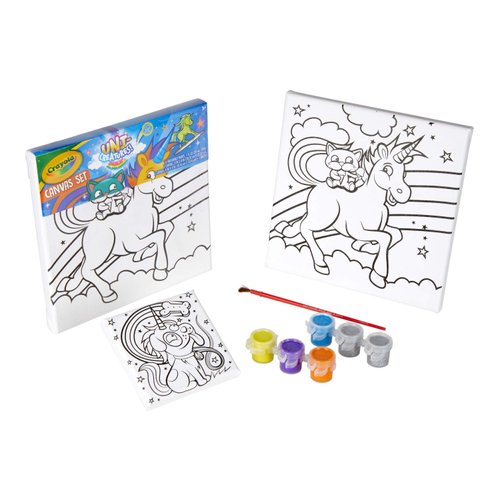 Crayola Unicorn Canvas Paint Set, Gift for Kids, Ages 3, 4, 5, 6, Multi-colored, One Size