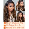 Nadula Bye Bye Knots Glueless Pre Everything Wig Balayage Brown Body Wave 7x5 Pre Cut HD Lace Front Wigs Human Hair Pre Plucked Bleached Knots Ready to Go Highlight Ombre Wig 150% Density 18inch