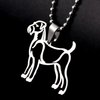 Stainless Steel Airedale Outline Silhouette Pet Dog Charm Pendant Necklace