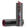 YAPOY Cordless Automatic Curling Iron Rechargeable Auto Curlers with 5 Temps & Timers, Heat Insulation Chamber, LCD Screen, Auto Shut-Off, Suitable for Short & Long Hair Styling - Grey&Magenta