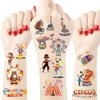 Crazy Night Circus Party Temporary Tattoos - 78 Styles,Circus Theme Party Decorations,Carnival Party Favors for Kids,Circus Birthday Party Supplies