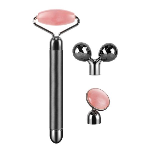 3-IN-1 Electric Jade Roller 3D Roller Facial Roller & Face Massager,Black