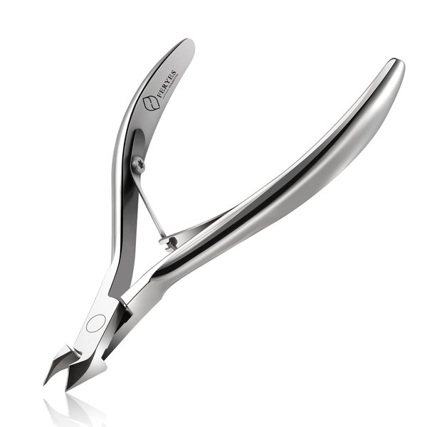 FERYES Cuticle Clipper Professional Manicure and Pedicure Cuticle Remover Tools, Medical Grade Stainless Steel Cutial Cutter, 6mm Jaw- 1 Piece (Silver)