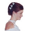 JCGY Set of 6 Mini Hair Claws Silvery White Trim Sparkly White Crystals Bridal Claw Clips 6-1-6