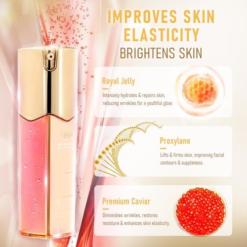 TRUU Dual Essence Royal Jelly Day Cream SPF35 – Hydrating and Firming with Royal Jelly, Proxylane, & Caviar – Anti-Aging, Moisturizing, UV Protection | 1.7 Fl. Oz