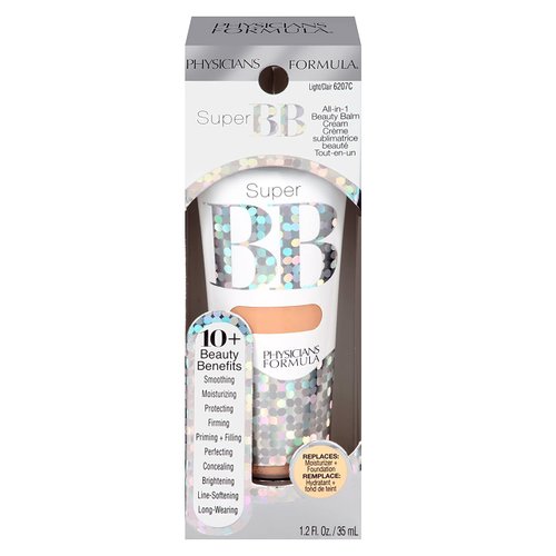 Physicians Formula Super BB Cream. All in 1 Tinted Beauty Balm Foundation Cream, Sheer Moisturizing Coverage, Cruelty free - Light