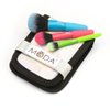 MODA Minis Totally Electirc Face 4pc Makeup Brush Kit – Travel-Size Vegan Brushes with Neon Handles for Face & Eyes