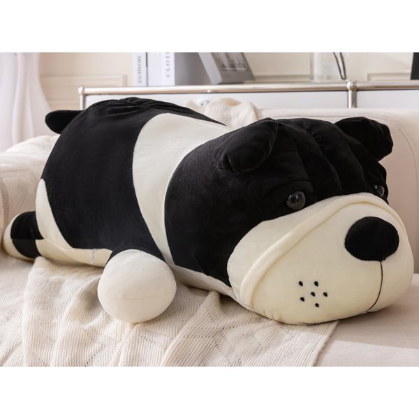 Bulldog Stuffed Animal Plush Dog Big Dog Stuffed Animals Gifts for Plush Pillow for Boys Girls Kids Adults Black 17.7in/45cm