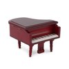 Miniature Piano for Dollhouse Furniture Upright Grand Piano with Stool Instrument 1 12 Ornament Artificial House Scene Accessories Desktop Decoration (Red)