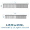 CWXZSTM Pet Steel Combs Dog Cat Comb Tool for Removing Matted Fur - Pet Dematting Comb with Rounded Teeth and Non-Slip Grip Handle - Prevents Knots and Mats for Long and Short Haired Pets,6.5IN/7.4IN