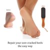 Pumice Stone Foot File - Wooden Pedicure Feet Scrubber with Handle for Callus, Dry, and Dead Skin Removal - Heel Scraper for Feet, Hands, and Body - Foot Filer for Use in Shower