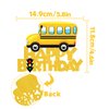 Glitter School Bus Cake Topper Happy Birthday Theme Cake Decor, Child Boys Girls School Themed Party Supplies
