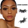 SY LASHES 25mm Mink Lashes 3D Real Mink Eyelashes Fluffy Dramatic False Eyelashes 6D Wispy Long Thick Handmade Luxury Volume Strip Eye Lashes (3 Pairs, Doll Honey Queen)