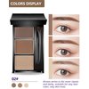 Eyebrow Powder Makeup Kit-3 Colors Eye Brow Powder Palette Long-Lasting Waterproof, Dark/light Brown Brow Filler, Fill & Sculpt Full Eyebrows for Women, With Mirror, Brow Brush & Razor-Set 02