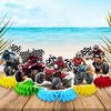 9 Pcs Four Wheeler ATV Quad Bike Honeycomb Centerpieces Dirt Bike Party Favors Birthday Party Decorations ATV Table Centerpieces Decorations Supplies for Kids Teens Boys Girls Baby Shower