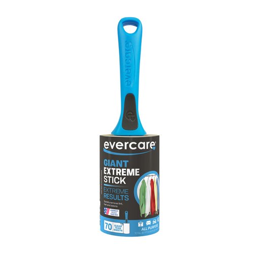Evercare Extreme Giant Stick Lint Roller, Straight Handle, 70 Sheets, Blue