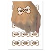 Woof Dog Fun Text Temporary Tattoo Water Resistant Fake Body Art Set Collection - 15 2" Tattoos (1 Sheet)