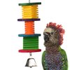 Super Bird Creations SB51122 Disco Fever Bird Toy - for African Greys Parrots Eclectus - Designed with Wooden Blocks & Bell - Stimulating and Interactive Bird Toy - Medium Bird Size, 14.5" x 4" x 4"
