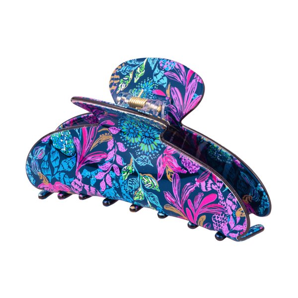 Lilly Pulitzer Colorful Hair Clip Claw, Jaw Clip for Fine Thick Curly or Straight Hair, Medium Hair Claw Clip, Cute Hair Clip for Women, Calypso Coast