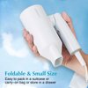 Licoseam Portable Hair Dryer, Foldable Small Hair Dryer with Lightweight Design, 1600W Small Hair Blow Dryer, Fast Drying Travel Hair Dryer, White