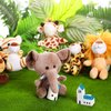 12 Pieces Mini Stuffed Forest Animals Jungle Animal Plush Toys in 4.8 Inch Cute Plush Elephant Lion Giraffe Tiger Plush for Animal Themed Parties Student Achievement Award (Sitting)