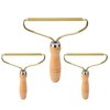 3 Wooden Pieces-Manual Hair Removal Razor, Portable Hair Removal Agent, Hair Removal Roller, Double-Sided Hair Removal Agent, Used to Remove pet Hair from Furniture, Curtains, Blankets