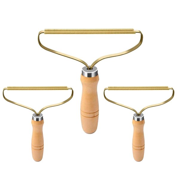 3 Wooden Pieces-Manual Hair Removal Razor, Portable Hair Removal Agent, Hair Removal Roller, Double-Sided Hair Removal Agent, Used to Remove pet Hair from Furniture, Curtains, Blankets