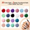 ROSALIND Gel Nail Polish Kit with U V Light, 20 Colors Gel Polish Nail Kit Base and Matte/Glossy/Glitter Top Coat Manicure Tools Soak Off Nail Gel Starter Kit Gifts for Women