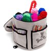 Grey Yarn Bag with Dividers for Portable Knitting Kit, Crochet Bag for Accessories and Supplies Storage (11.8 x 9.8 in)