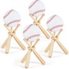 Maitys 8 Sets Baseball Stand Baseball Holders for Display Balls Wooden Baseball Bat Display Stand Holder Display Baseball Centerpieces for Tables for Kids and Sports Lover