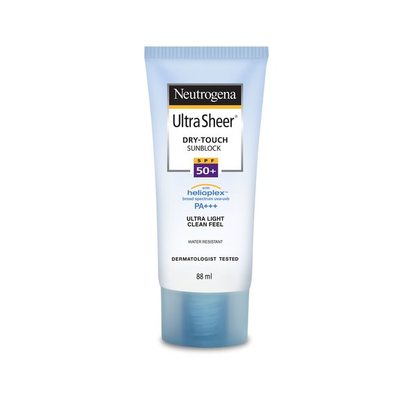 Neutrogena Ultra Sheer Dry-Touch Sunscreen Lotion, Broad Spectrum SPF 55 UVA/UVB Protection, Lightweight Water Resistant Face & Body Sunscreen, Non-Greasy, Travel Size, 3 fl. oz