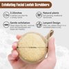 Face Exfoliating Loofah Scrubber Exfoliator Pads - Natural Luffa Facial Sponges Brush for Cleansing Exfoliation, Manual Face Cleanser Pad for Scrub Clean Facial Skin for Men Women Bath Shower, 6 Pack
