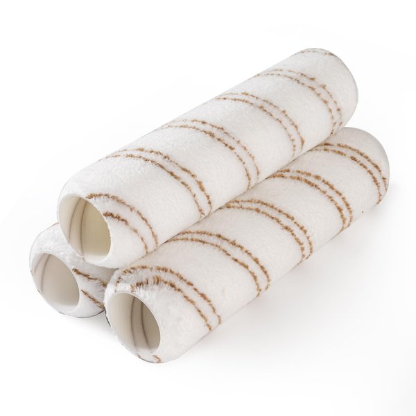 Mister Rui 9 Inch Microfiber Roller Covers 3-Pack, 3/8" Nap Sleeves for Walls & Ceilings, Reusable Paint Rollers for Smooth Finish