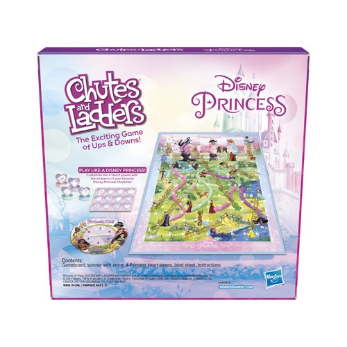 Hasbro Gaming Chutes and Ladders Disney Princess Edition Board Game | Preschool Games for Boys & Girls | 2-4 Players for Kids | Ages 3+ (Amazon Exclusive)