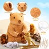 Deekin 5 Pcs Adorable Groundhog Plush Set 14 Inch Mommy Groundhog Stuffed Animal with 4 Cute Plush Babies in Her Belly Soft Cuddly Marmot Plushie for Toddlers Boys Girls Birthday Party Favors Gifts