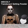 MEICOLY Setting Powder with Sifter,Long Lasting Loose Face Powder,Translucent Powder Colorset Powder,Matte Finishing White Face Paint Setting Powder for Halloween SFX Cosplay Makeup,Oil Control