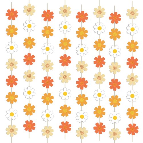 Daisy Groovy Boho Party Hanging Banners and Retro Hippie Party Supplies Decorations Daisy Paper Cutouts for One Two Groovy Themed Baby Girl Birthday Decorations Party Home Classroom Favor Decor