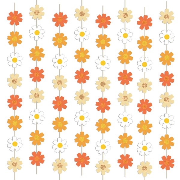 Daisy Groovy Boho Party Hanging Banners and Retro Hippie Party Supplies Decorations Daisy Paper Cutouts for One Two Groovy Themed Baby Girl Birthday Decorations Party Home Classroom Favor Decor