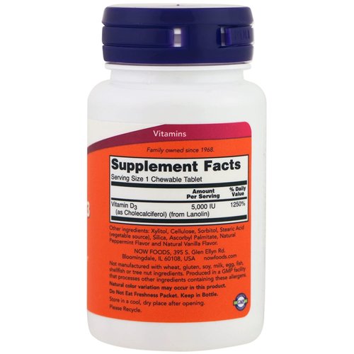 NOW- Vitamin D-3 5000 IU 120 Chews