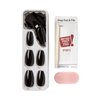 KISS imPRESS No Glue Mani Press On Nails, Color, All Black', Black, Medium Size, Coffin Shape, Includes 30 Nails, prep pad, mini nail file, manicure stick