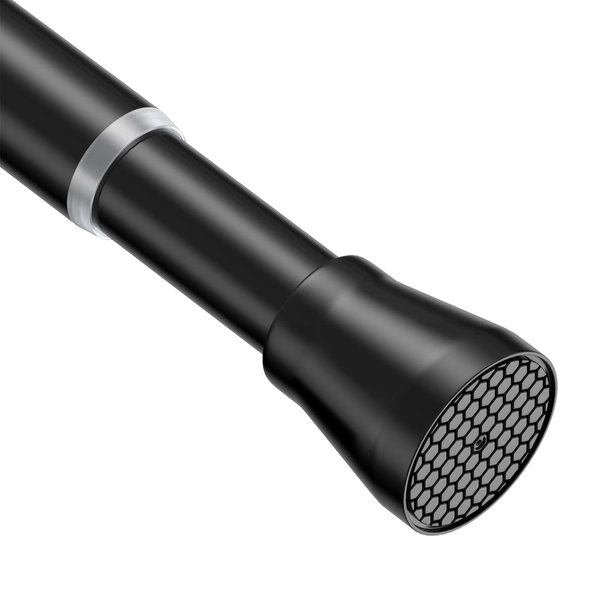 Fvonzn Black Shower Curtain Rod - Premium Adjustable 33-59 Inch Tension Curtain Rod, No Drill, Non-Slip, Spring Tension Shower Rod for Bathroom