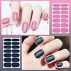 DANNEASY 24 Sheets Glitter Nail Polish Stickers Full Nail Wraps for Women Self Adhesive Nail Polish Strips Gel Nail Strips Stick on Nails Manicure Kit with Nail File, Cuticle Stick