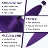 Purple Braiding Hair Extensions 16 Inch Pre stretched Braiding Hair Hot Water Setting Synthetic Hair Pre Stretched Crochet Braids Hair(16 Inch,3 Packs,Purple#）