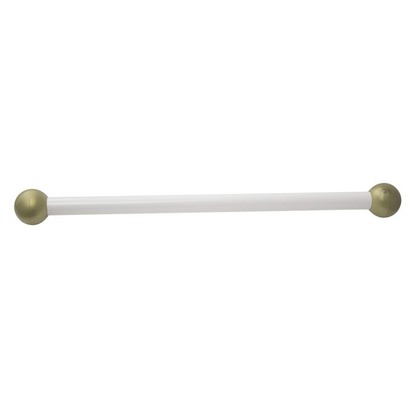 Solus SCA-335WH 15" Aluminum Cross Arm Ladder Rest for Outdoor Lamp Posts and Poles, Easy to Mount, Maintenance Free and Weather Resistant, White Bar with Gold Caps