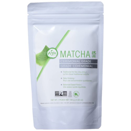 Aiya Authentic Japanese Origin Ceremonial Grade Matcha Green Tea Powder, 100g Bag (3.53 oz.)