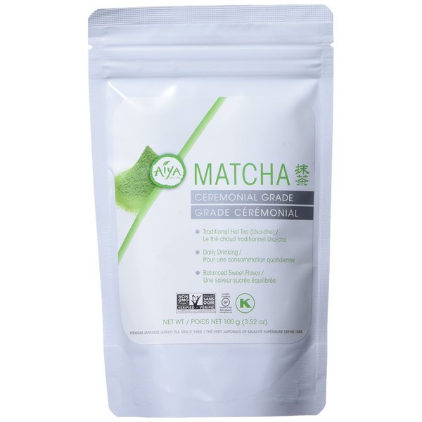 Aiya Authentic Japanese Origin Ceremonial Grade Matcha Green Tea Powder, 100g Bag (3.53 oz.)