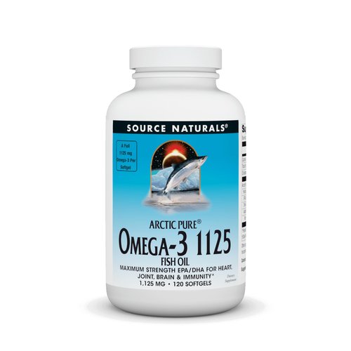 Source Naturals ArcticPure Omega-3 Fish Oil 1125mg Ultra Potency Maximum Strength EPA + DHA for Heart, Joint, Brain & Immune Health - 120 Softgels