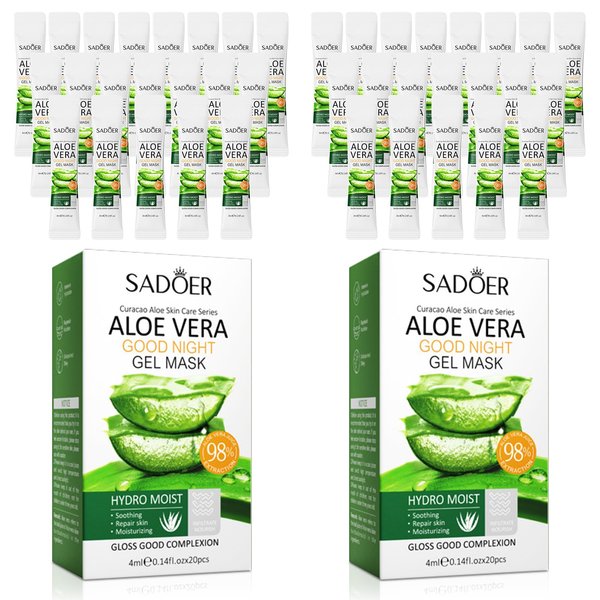 40 Packs Aloe Firming Sleeping Mask, Wash-Free Anti Aging Moisturizing Face Mask, Smooth & Tight Skin, Easy to Carry, Individual Packaging